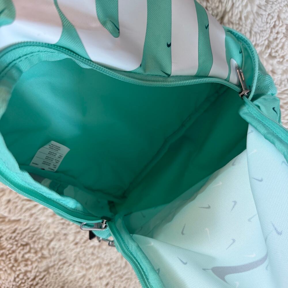 Nike Mini Backpack Mint Green Swoosh Print Kids Bag - Picture 5 of 9